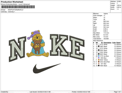 Nike pooh teddy bear