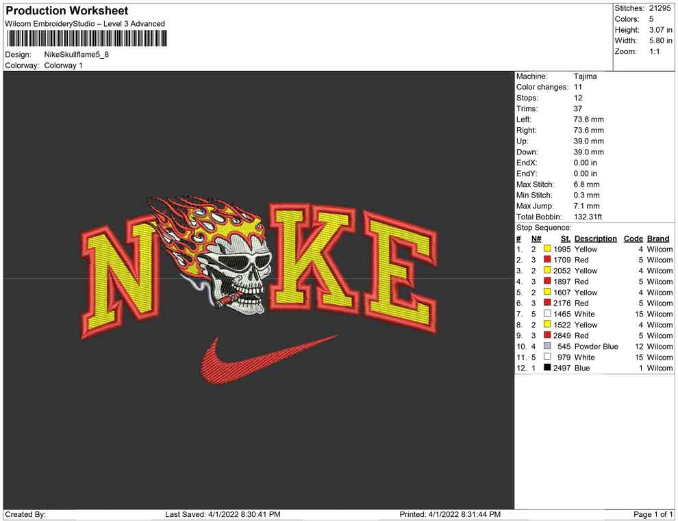 Nike Skull Flame