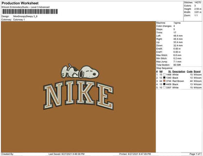 Nike Snoopy Sleep