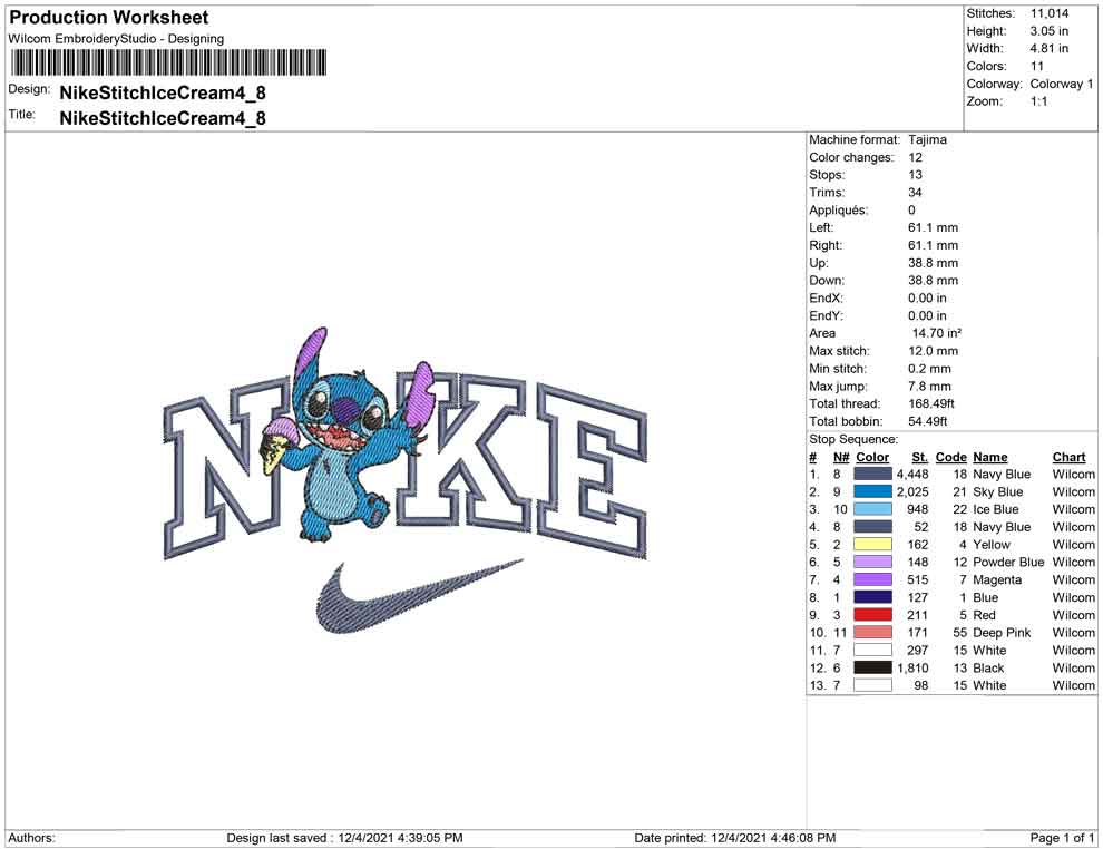 Nike Stitch mit Eiscreme