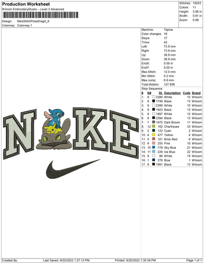 Nike Stitch Pokemon Dragon