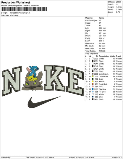 Nike Stitch Pokemon Dragon