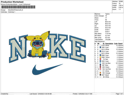 Nike Stitch pokemon Changed Face