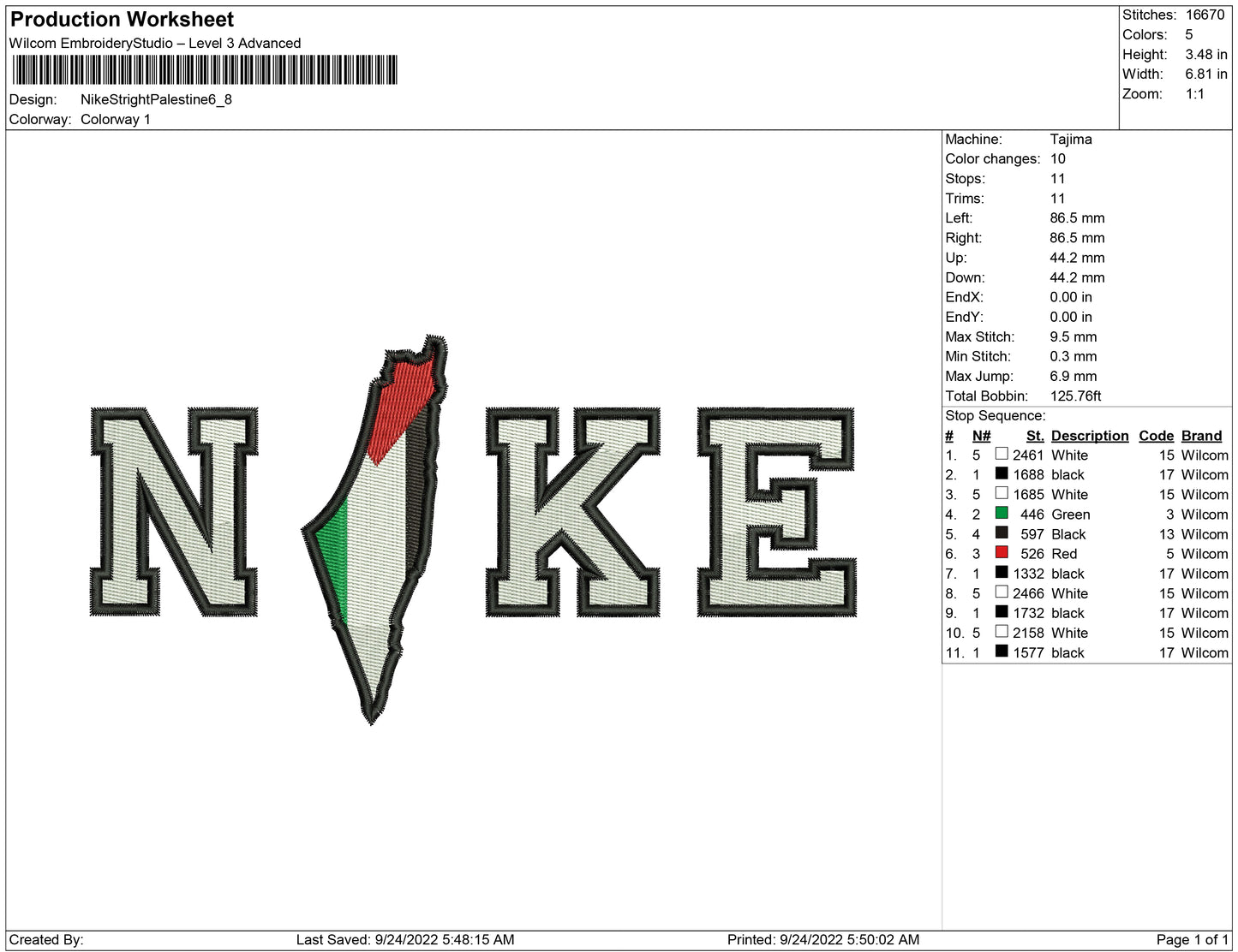 Nike Stright Palestine