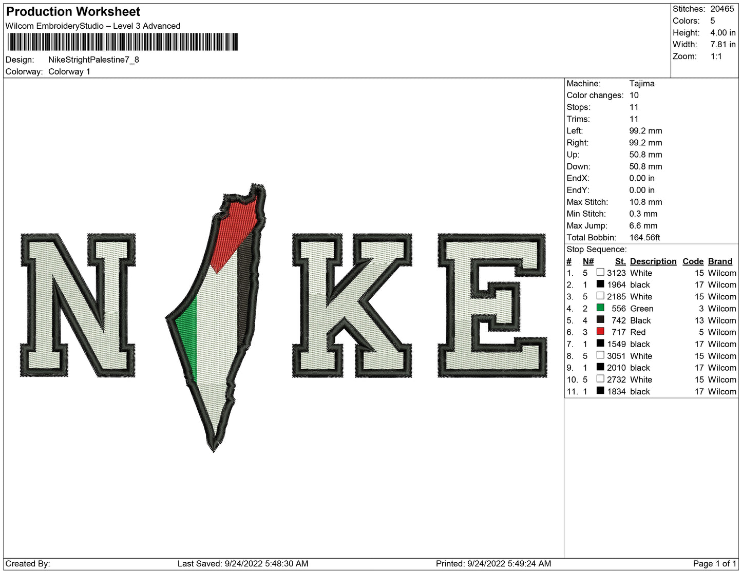 Nike Stright Palestine