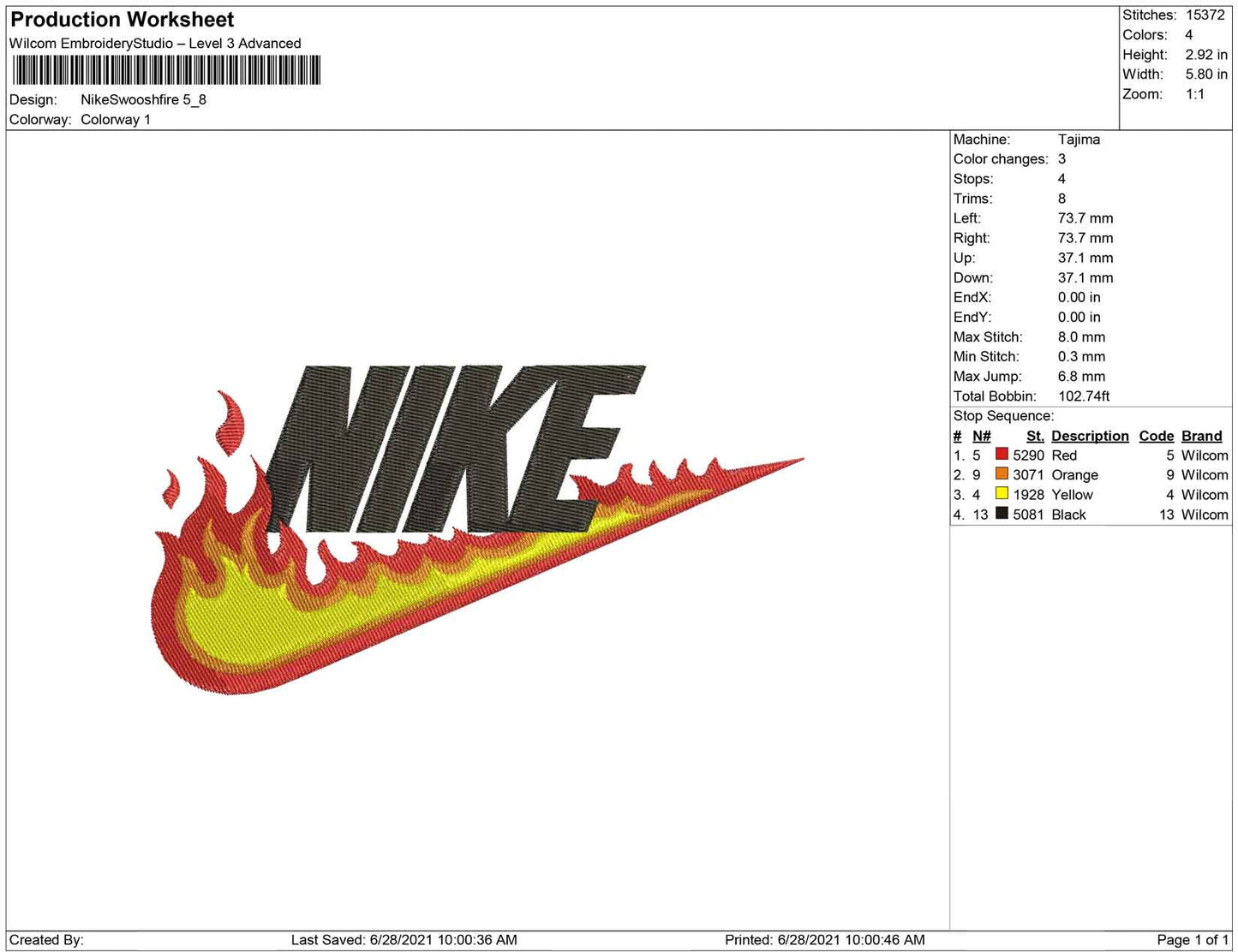 Nike Swoosh Feuer