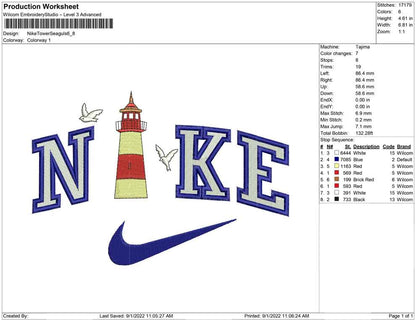 Nike Tower and seagulls