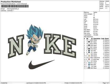 Nike Vegeta Chibi