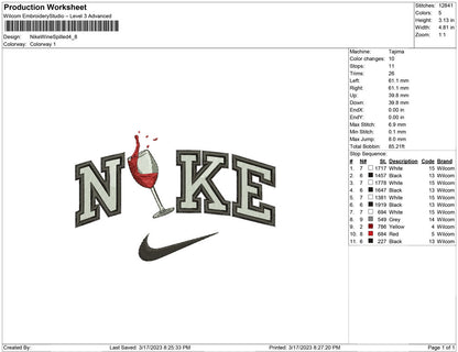 Nike Wine Spilled