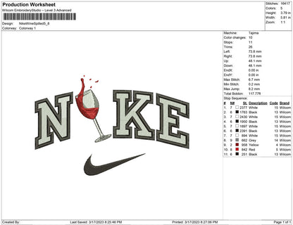 Nike Wine Spilled