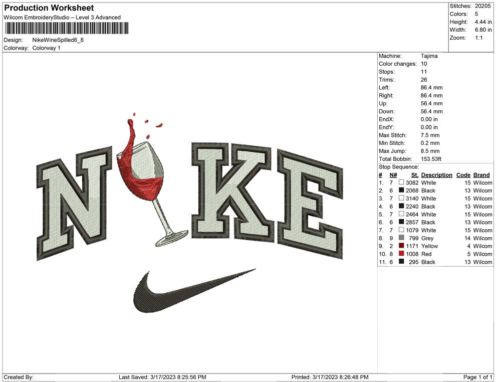 Nike Wine Spilled