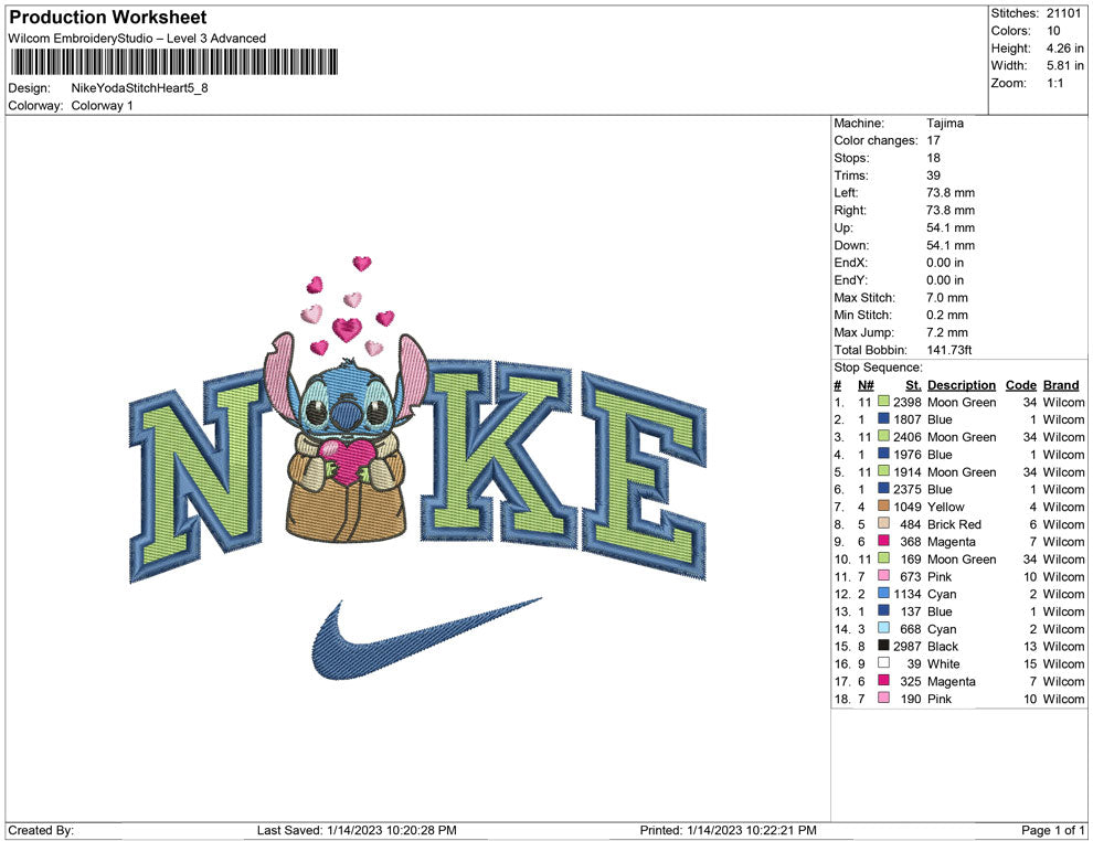 Nike Baby Yoda Stitch Heart