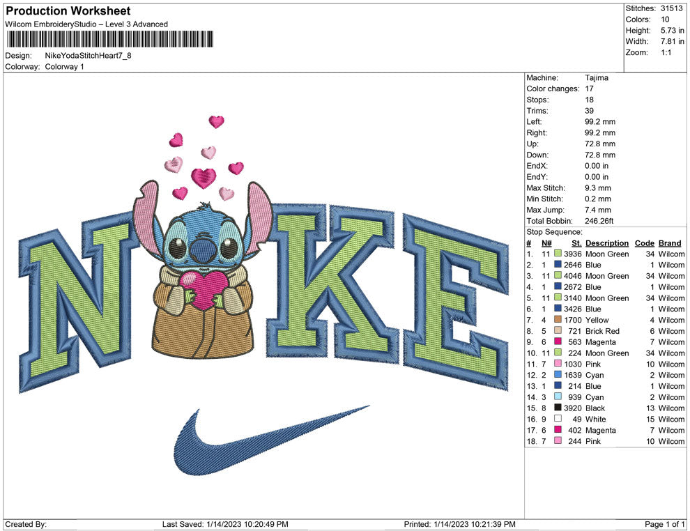 Nike Baby Yoda Stitch Heart