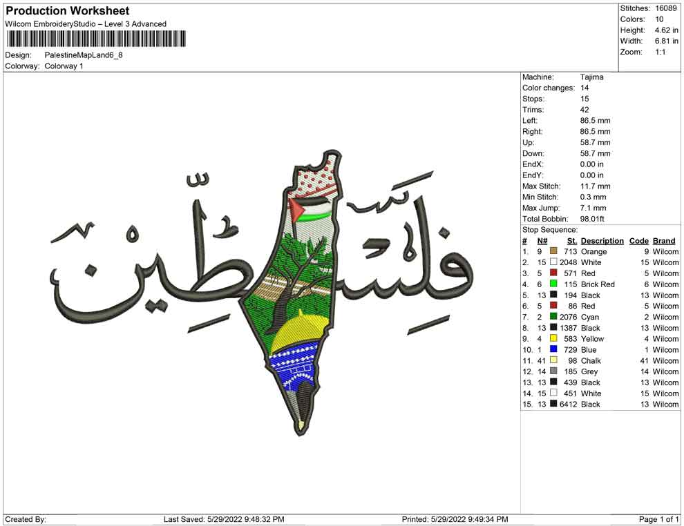 Palästina-Land auf der Karte