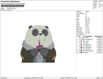 Panda Drinking