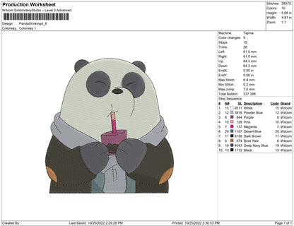 Panda Drinking