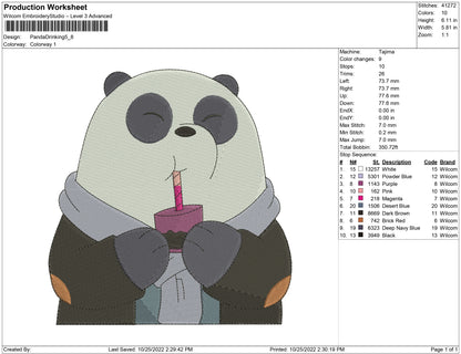 Panda Drinking