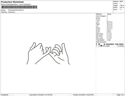 Promise hand Line Art