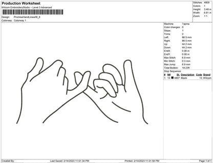 Promise hand Line Art