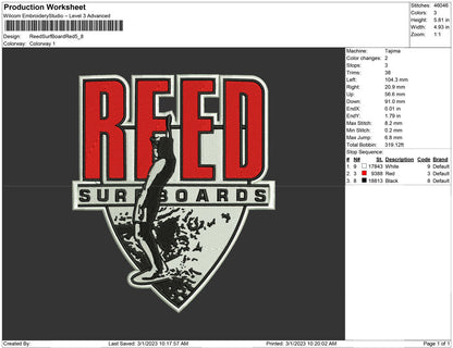 Reed Surf Board red