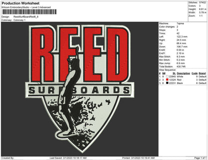 Reed Surf Board red