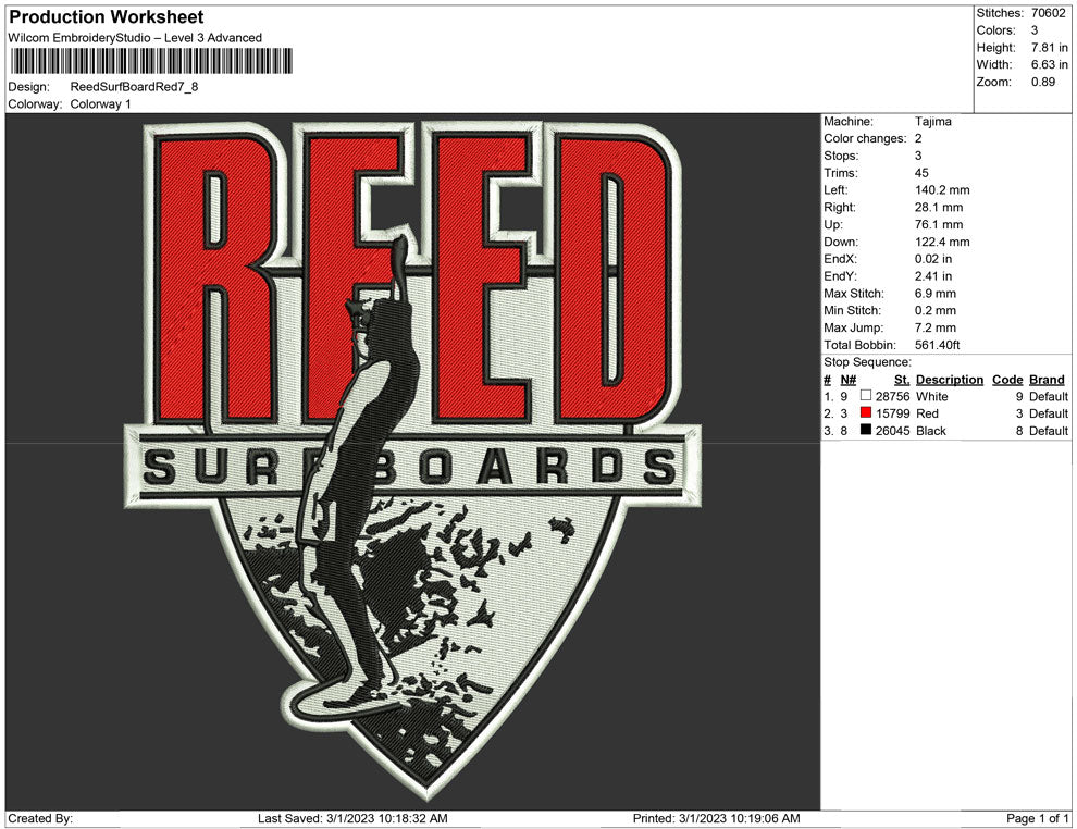 Reed Surf Board red
