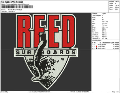 Reed Surf Board red