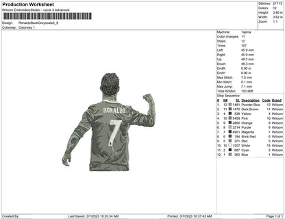 Ronaldo  Back Greyscale