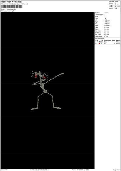 siren head embroidery file