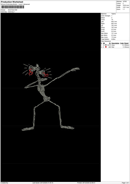 siren head embroidery file