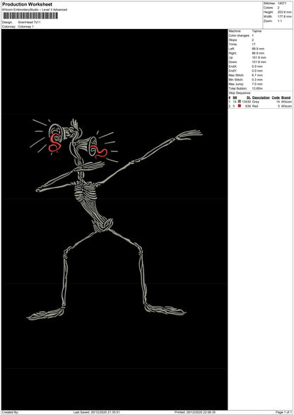 siren head embroidery file