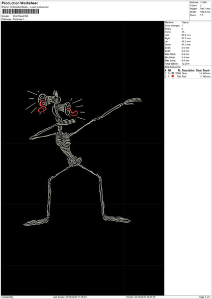 siren head embroidery file