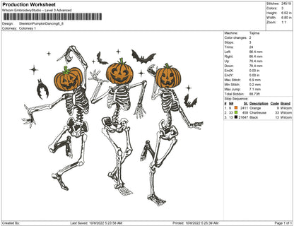 Skeleton Pumpkins Dance