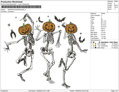 Skeleton Pumpkins Dance