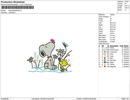 Snoopy and butterfly