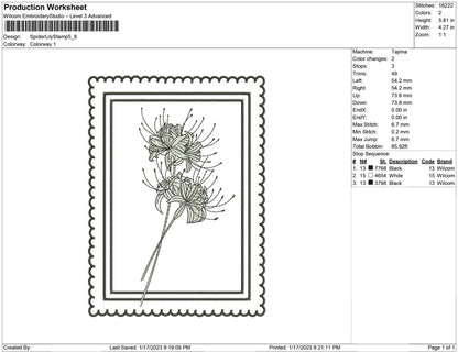 Spider Lily Stamp