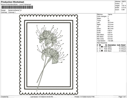 Spider Lily Stamp