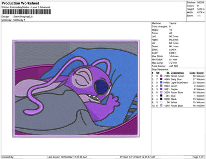 Stitch Sleeping