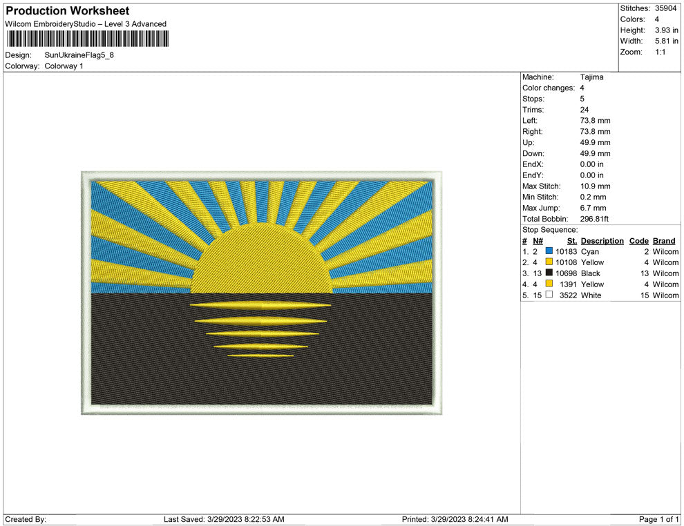 Sun Ukraine Flag