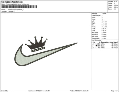 Swoosh Crown queen
