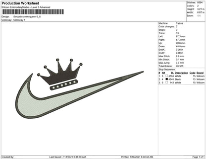 Swoosh Crown queen