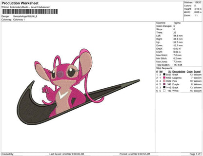 Swoosh Angel stitch