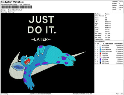 Swoosh Sulley sleep