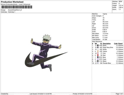 Swoosh Gojo Satoru Kids