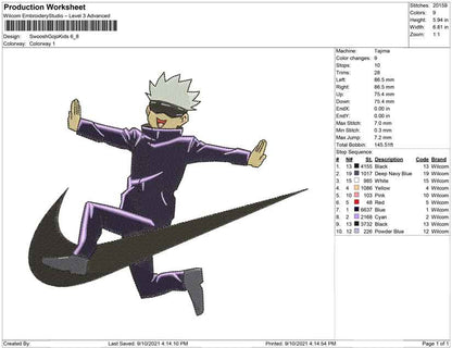 Swoosh Gojo Satoru Kids