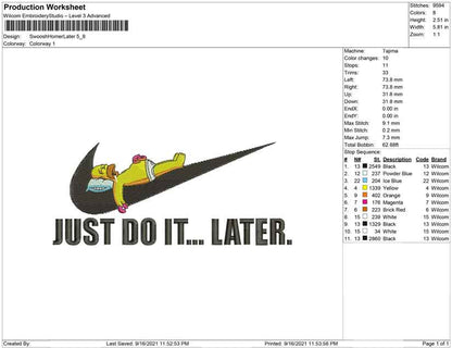 Swoosh Homer Just do it Later