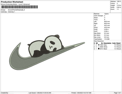 Swoosh Panda Sleeping