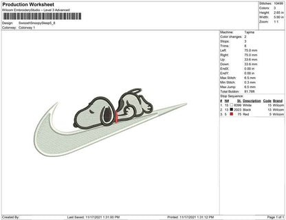 Swoosh Snoopy Sleep