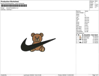 Swoosh Teddy bear