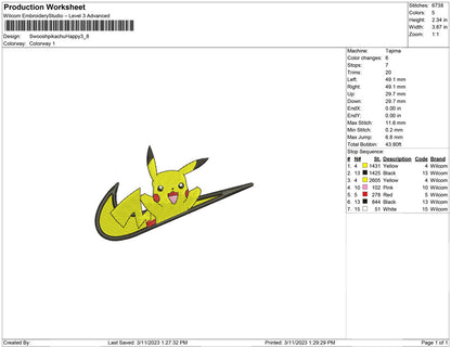 Swoosh Pikachu Happy